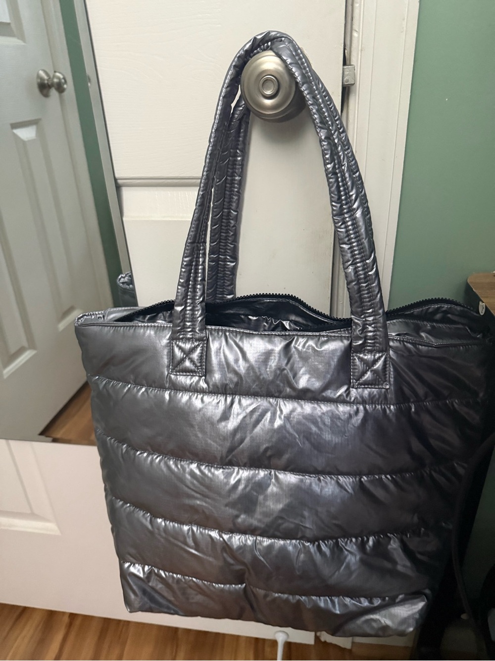 UGG Metallic Quilted Tote in Silver